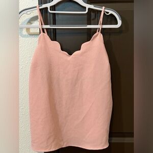 Pink Scallop Neck Blouse